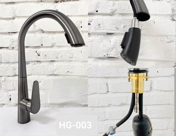 Vòi rửa bát dây rút xám HG-003